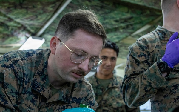 U.S. Marines train during Combat Lifesaver Course