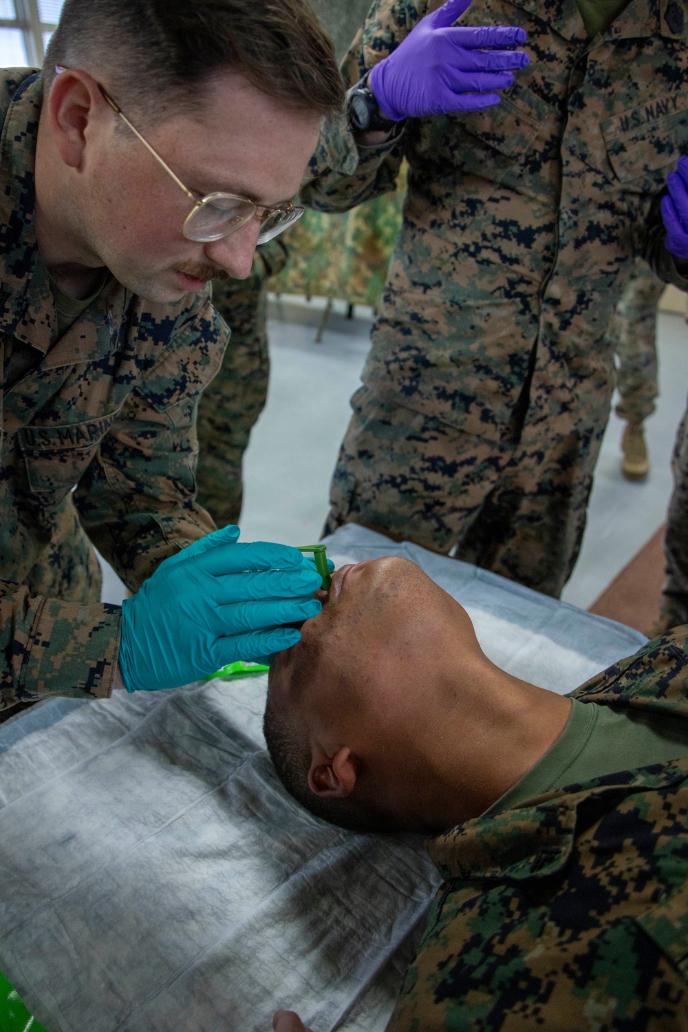 U.S. Marines train during Combat Lifesaver Course