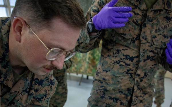 U.S. Marines train during Combat Lifesaver Course