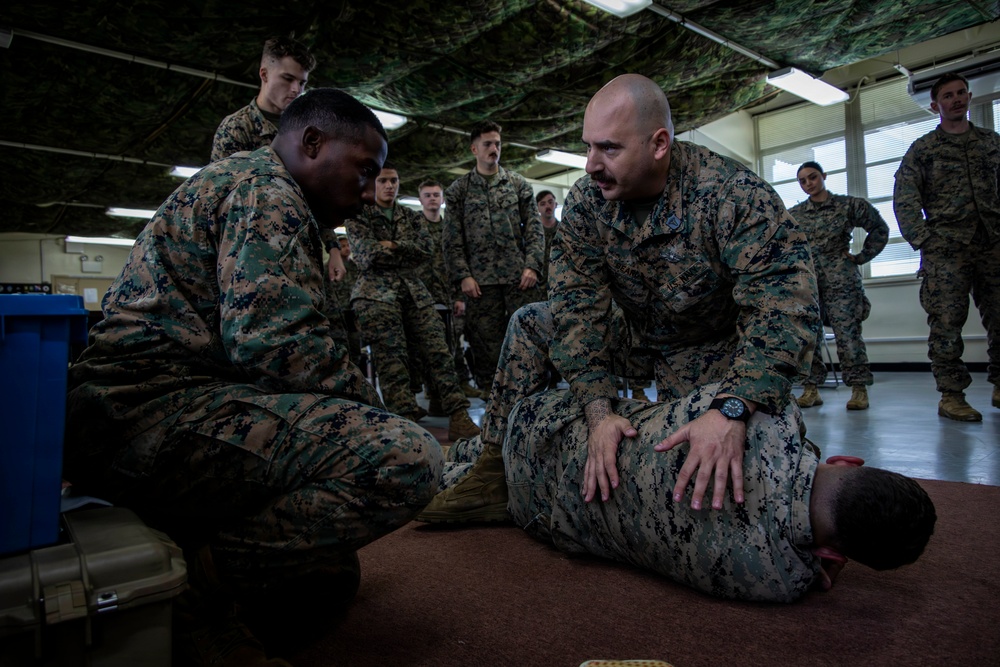 U.S. Marines train during Combat Lifesaver Course
