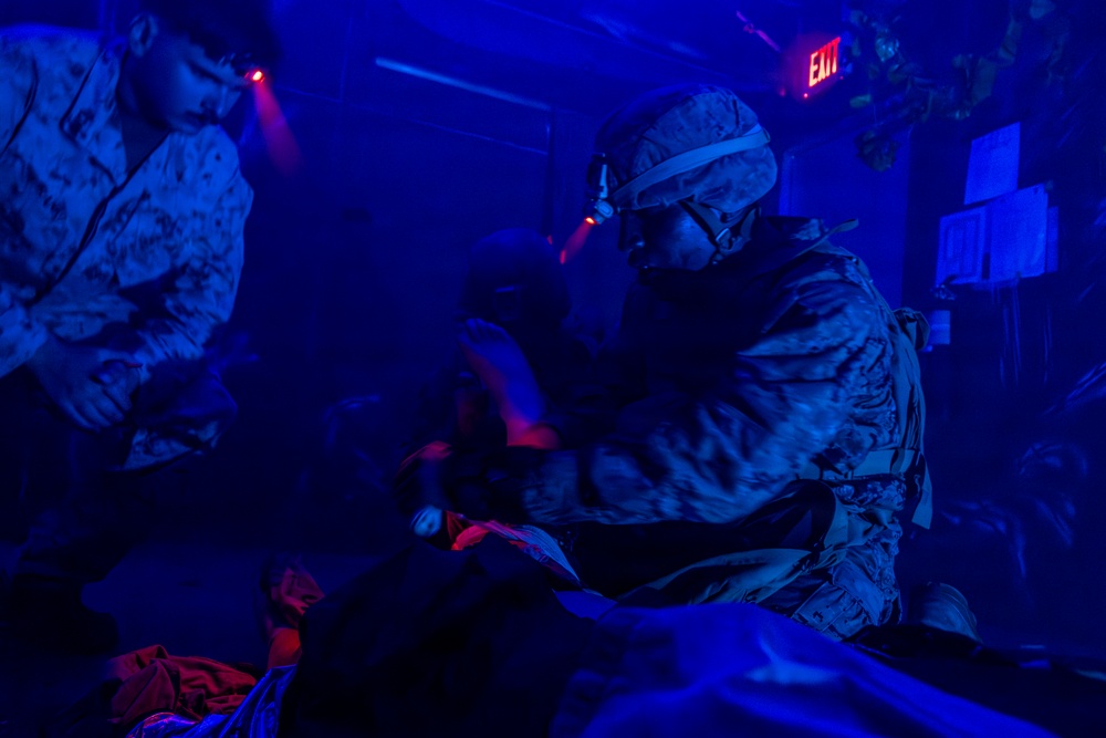 U.S. Marines participate in Combat Lifesaver Course culminating event