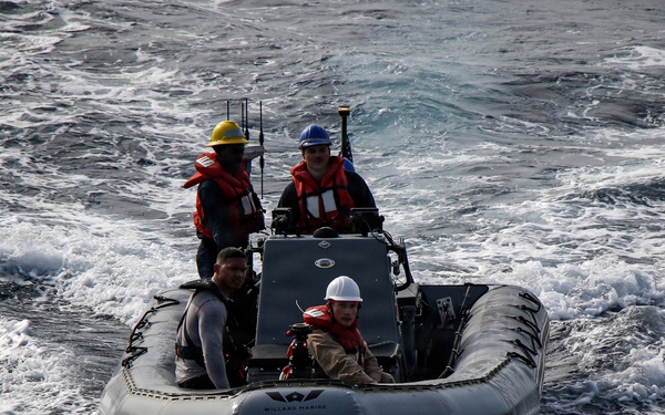 Frank E. Petersen Jr. conducts small boat operations