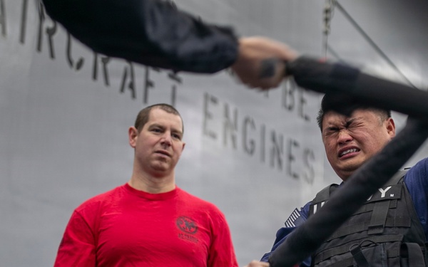 USS Tripoli Sailors Go Through the Non-Lethal Weapons Course