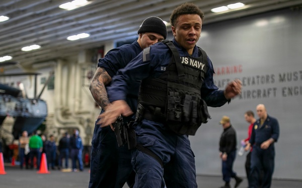 USS Tripoli Sailors Go Through the Non-Lethal Weapons Course