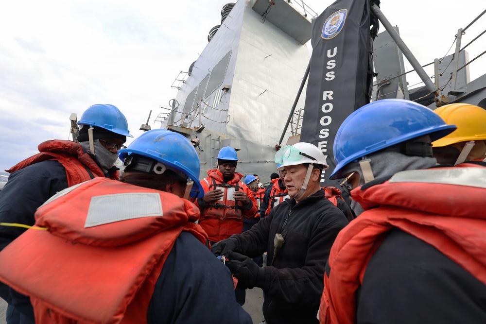 USS Roosevelt (DDG 80) Conducts Boat Operations in the Mediterranean Sea