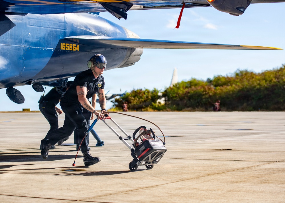 The U.S. Navy Flight Demonstration Squadron, the Blue Angels Perform at MCAS Kaneohe Bay