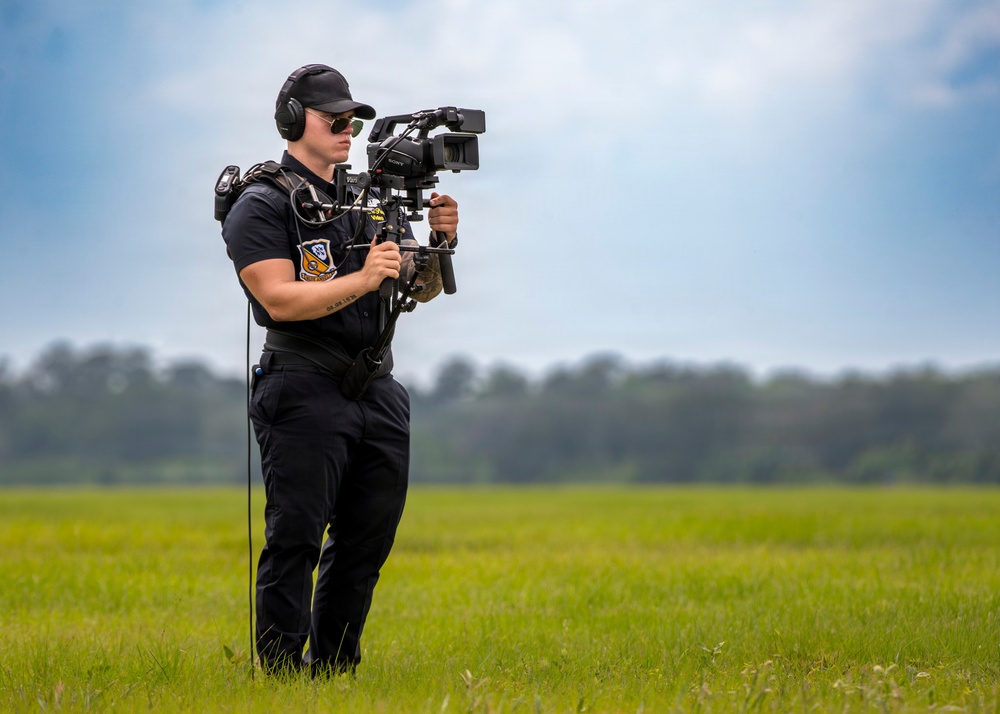 The U.S. Navy Flight Demonstration Squadron, the Blue Angels perform at the Golden Isles Air Show