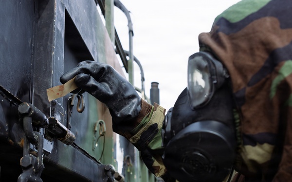 U.S. Marines with 1st Marine Division and 1st MLG conduct CBRN training