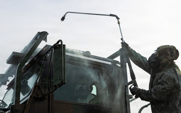 U.S. Marines with 1st Marine Division and 1st MLG conduct CBRN training