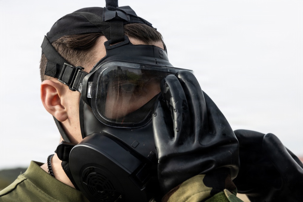 U.S. Marines with 1st Marine Division and 1st MLG conduct CBRN training