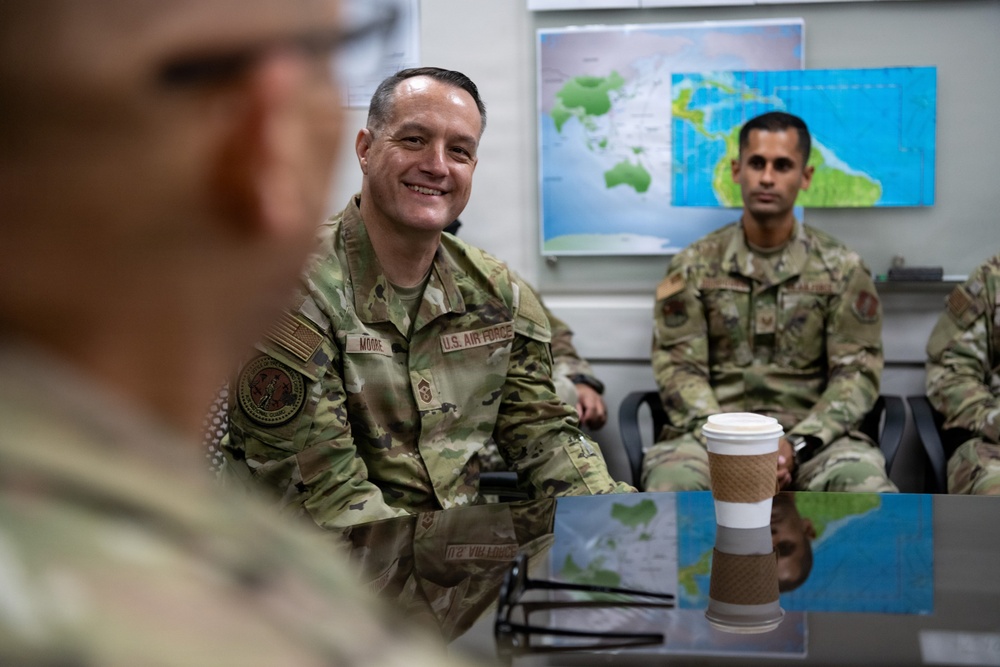 CMSgt. Moore, ANG Command Chief visits 156th Wing