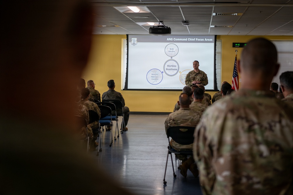 CMSgt. Moore, ANG Command Chief visits 156th Wing