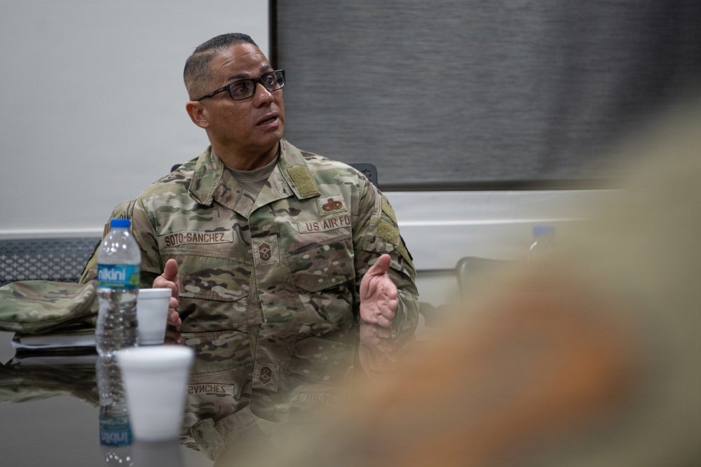 CMSgt Moore ANG Command Chief visits 156th Wing