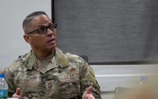 CMSgt Moore ANG Command Chief visits 156th Wing