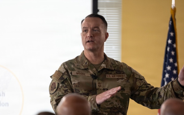 CMSgt Moore ANG Command Chief visits 156th Wing