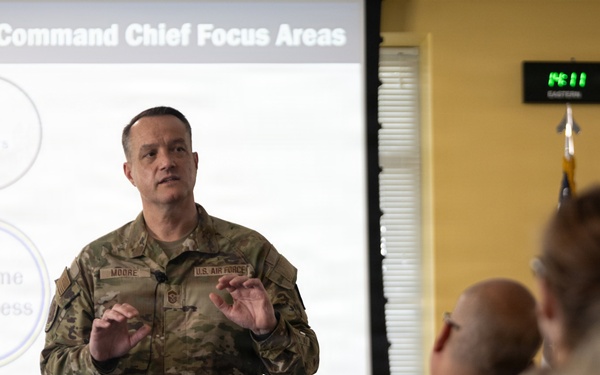CMSgt Moore ANG Command Chief visits 156th Wing