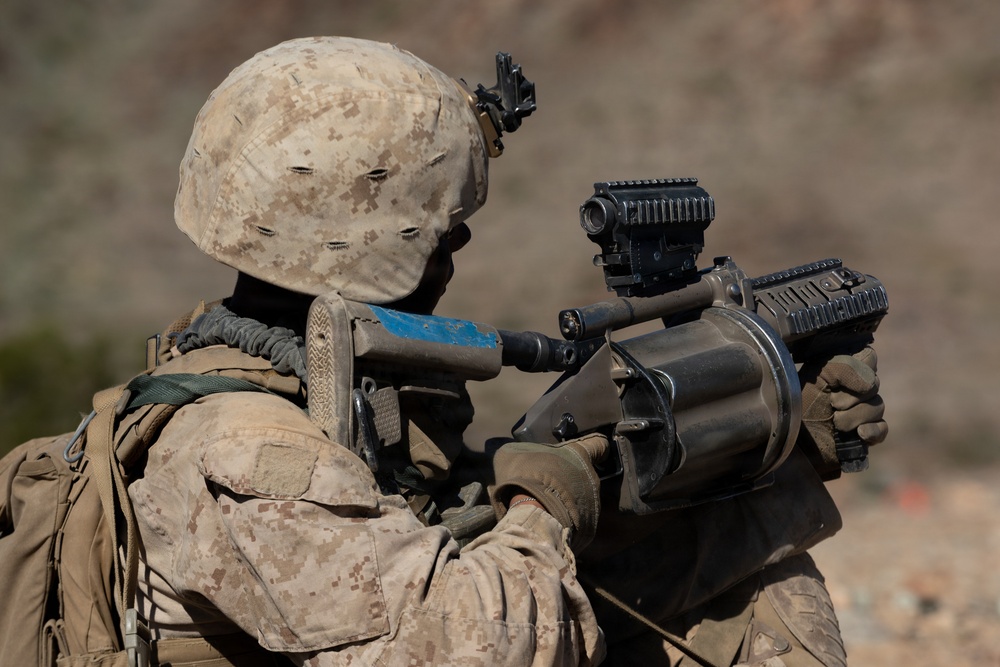 U.S. Marines with 3rd Bn, 7th Marines conduct platoon assault during SLTE