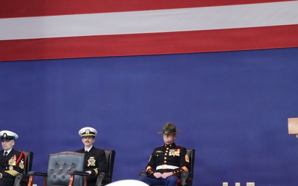 U.S. Navy Rear Admiral Robert Nowakowski, Deputy Commander, Naval Education and Training Command, visits Officer Training Command Newport (OTCN)