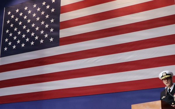 U.S. Navy Rear Admiral Robert Nowakowski, Deputy Commander, Naval Education and Training Command, visits Officer Training Command Newport (OTCN)