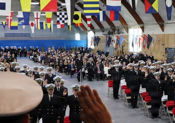 U.S. Navy Rear Admiral Robert Nowakowski, Deputy Commander, Naval Education and Training Command, visits Officer Training Command Newport (OTCN)
