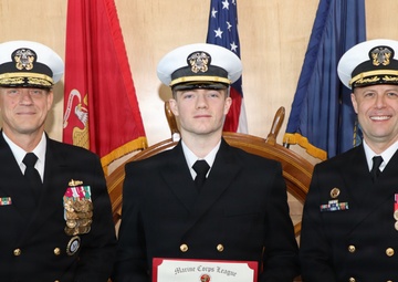 U.S. Navy Rear Admiral Robert Nowakowski, Deputy Commander, Naval Education and Training Command, visits Officer Training Command Newport (OTCN)