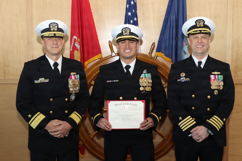 U.S. Navy Rear Admiral Robert Nowakowski, Deputy Commander, Naval Education and Training Command, visits Officer Training Command Newport (OTCN)