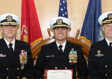 U.S. Navy Rear Admiral Robert Nowakowski, Deputy Commander, Naval Education and Training Command, visits Officer Training Command Newport (OTCN)