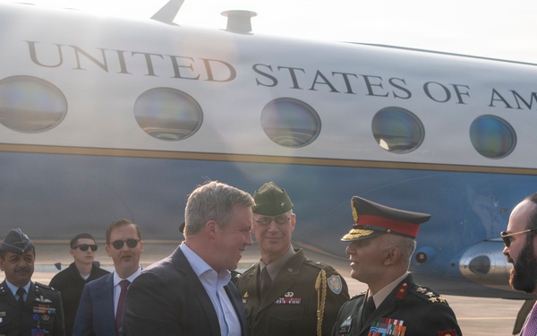 Secretary of the Army, Hon. Dan Driscoll, meets with the U.S. Ambassador to India, Hon. Sergio Gor, during an official visit to New Delhi, India