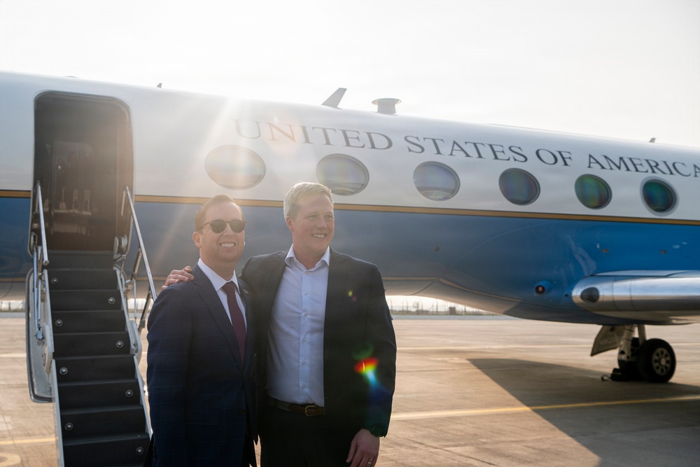 Secretary of the Army, Hon. Dan Driscoll, meets with the U.S. Ambassador to India, Hon. Sergio Gor, during an official visit to New Delhi, India