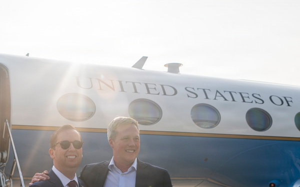 Secretary of the Army, Hon. Dan Driscoll, meets with the U.S. Ambassador to India, Hon. Sergio Gor, during an official visit to New Delhi, India