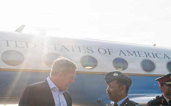 Secretary of the Army, Hon. Dan Driscoll, meets with the U.S. Ambassador to India, Hon. Sergio Gor, during an official visit to New Delhi, India