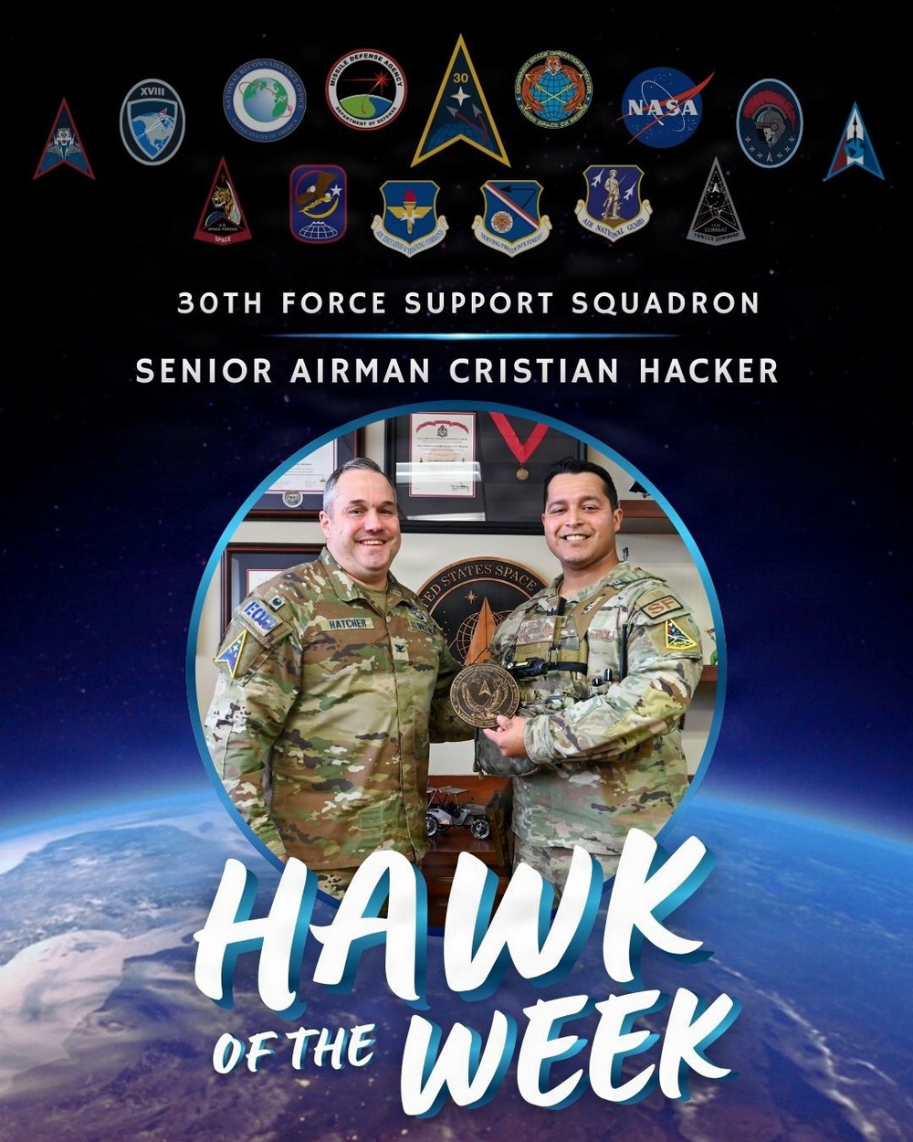 Vandenberg's Hawk of the Week Award on January 21st