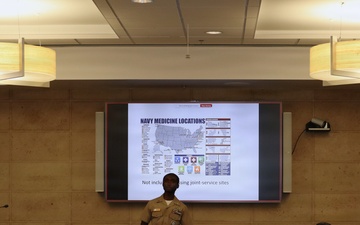 NMRTC Camp Pendleton leaders provide staff with Navy Medicine Commissioning Brief