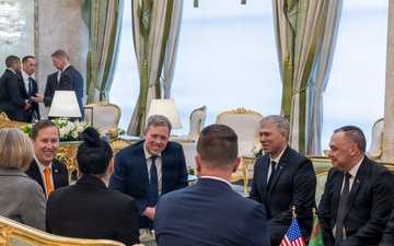Secretary of the Army, Hon. Dan Driscoll, and Hon. Sergio Gor, U.S. Special Envoy, meet with members of the Ministry of Defense of Turkmenistan in Ashgabat, Turkmenistan.