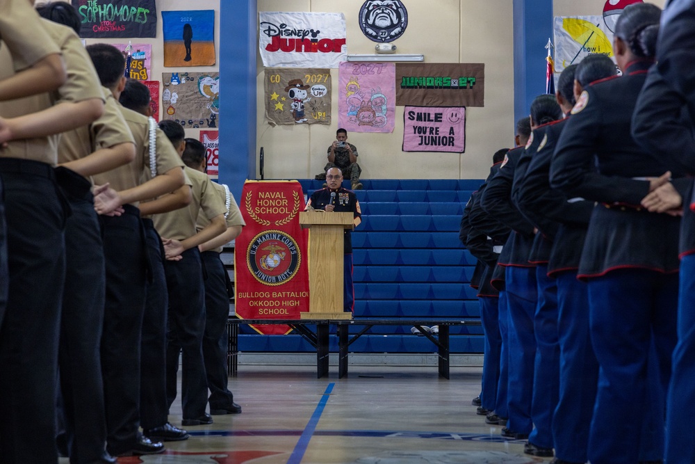 Marines volunteer for the 3rd annual JROTC drill competition