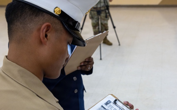 Marines volunteer for the 3rd annual JROTC drill competition