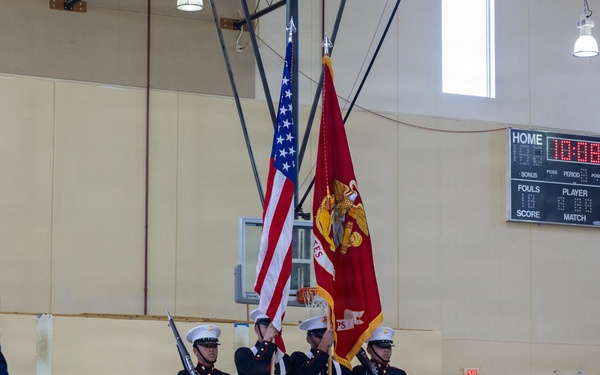 Marines volunteer for the 3rd annual JROTC drill competition