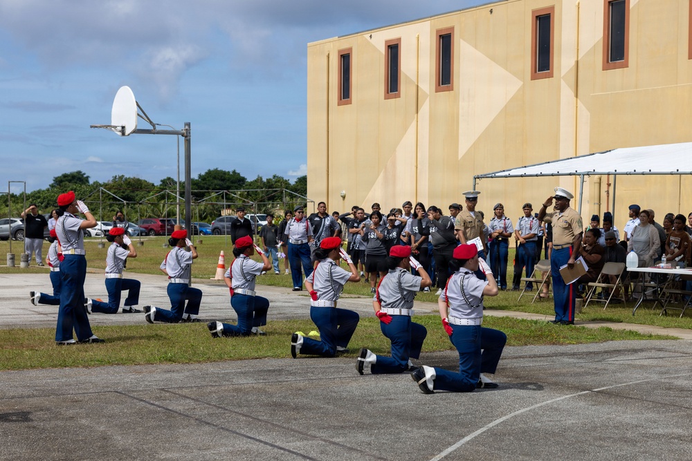 Marines volunteer for the 3rd annual JROTC drill competition