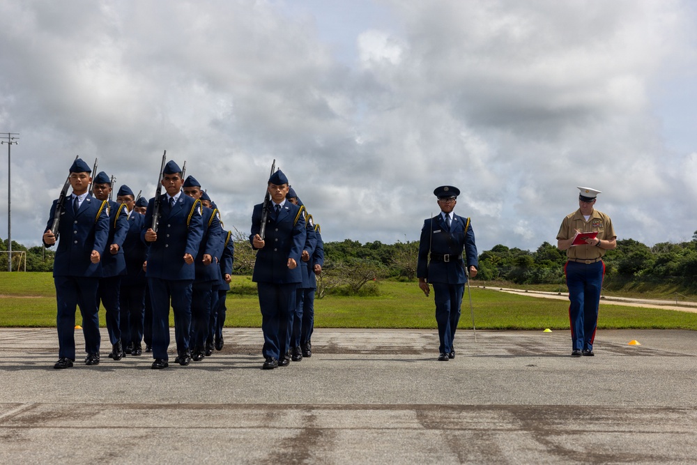 Marines volunteer for the 3rd annual JROTC drill competition