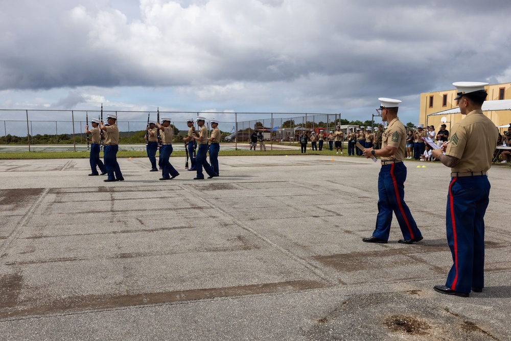 Marines volunteer for the 3rd annual JROTC drill competition
