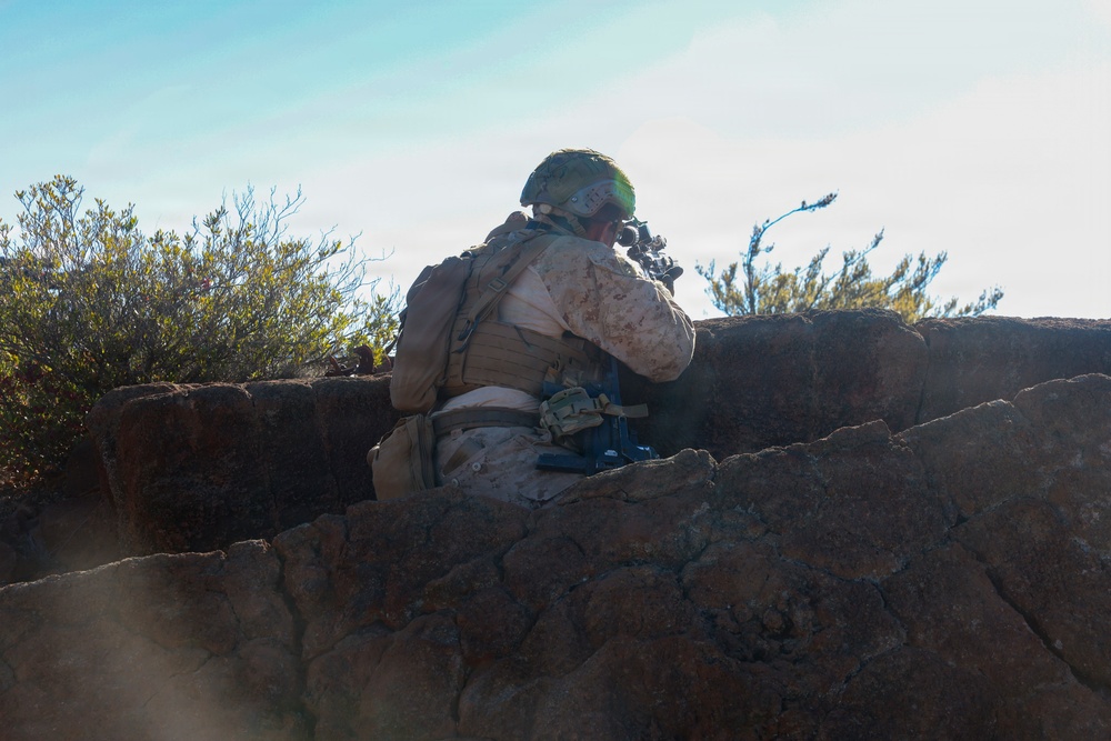 3rd LCT Marines conduct a squad attack rehearsal