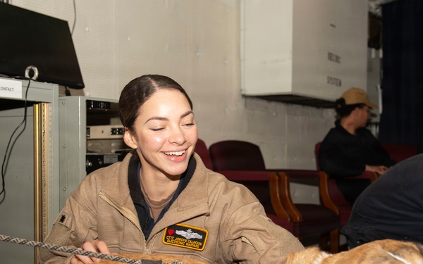 Dog vist on USS Blue Ridge