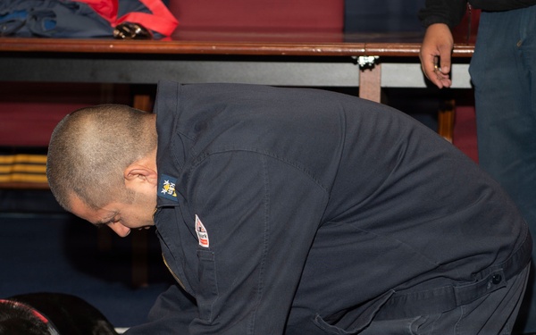 Dog vist on USS Blue Ridge