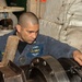 Maintenance conducted in USS Blue Ridge's engine room