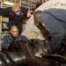 Maintenance conducted in USS Blue Ridge's engine room