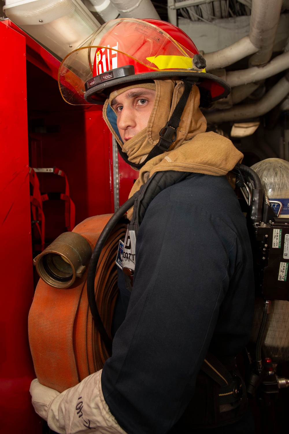 USS Blue Ridge conducts damage control drills