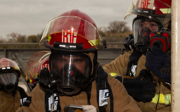 USS Blue Ridge conducts damage control drills