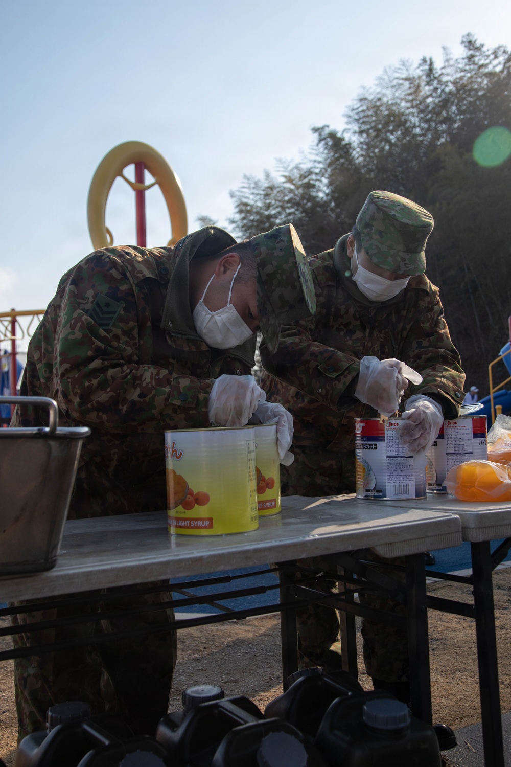 MCAS Iwakuni Service Members and Japan Ground Self-Defense Force Members Operate a Field Kitchen during Bilateral Exercise Nankai Rescue 2026