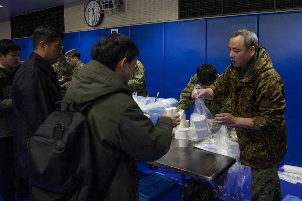 MCAS Iwakuni Service Members and Japan Ground Self-Defense Force Members Operate a Field Kitchen during Bilateral Exercise Nankai Rescue 2026
