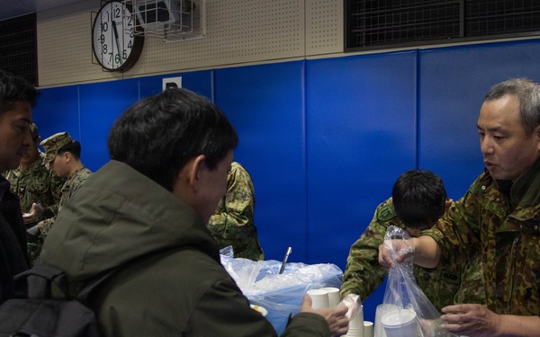 MCAS Iwakuni Service Members and Japan Ground Self-Defense Force Members Operate a Field Kitchen during Bilateral Exercise Nankai Rescue 2026